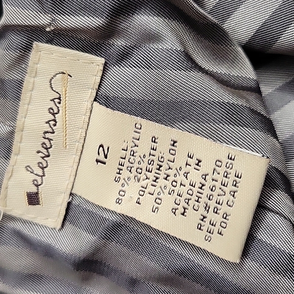 Anthroplogie Elevenses Faux Fur Swing Coat Size 12 Black EUC - Picture 10 of 10